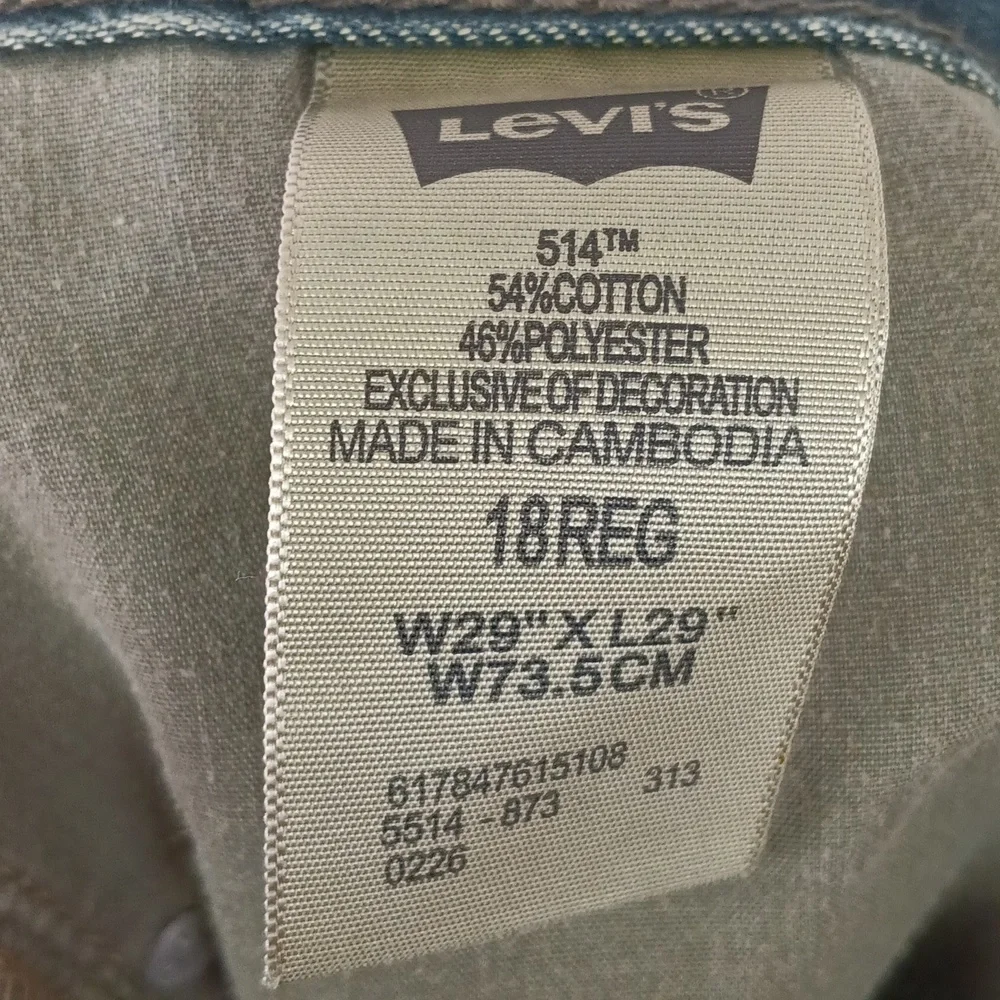 Levi's Men's 514 Straight Leg Blue Jeans sz 18 Reg Normcore